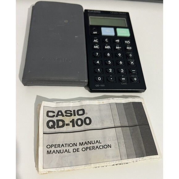 Vintage Casio Quick Dialer 50 With Case  With Instructions QD-100 Un-Tested Prop - Picture 1 of 5